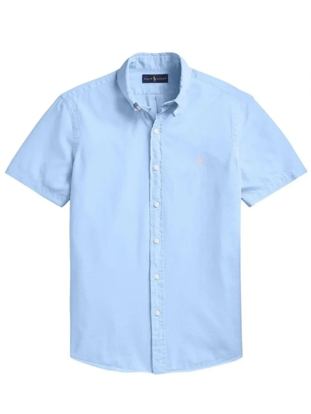 SOLD Ralph Lauren Classic Fit Featherweight Twill Short Sleeve Shirt Sz XL Blue - Picture 4 of 11